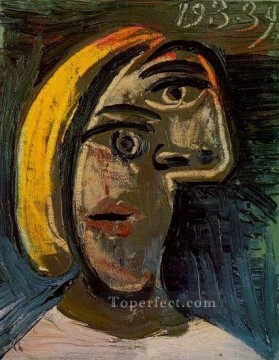Cabeza Mujer con cabello rubio Marie Therese Walter 1939 cubista Pablo Picasso Pinturas al óleo